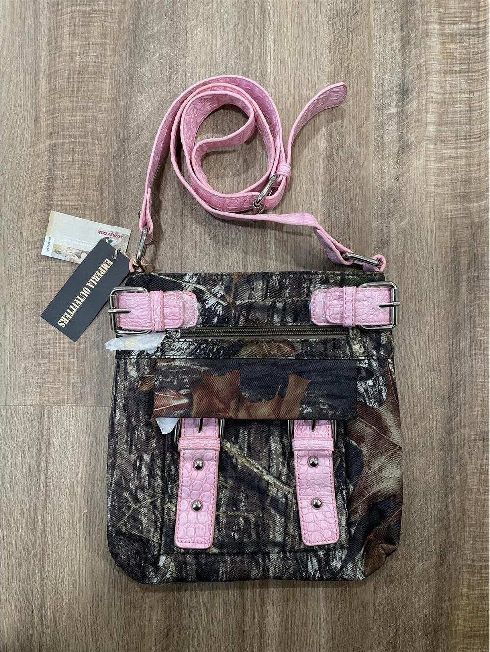 NWT Mossy Oak Emperia Outfitters Crossbody Bag Camouflage with Pink Accent Purse
